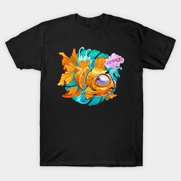 Orange fish T-Shirt by Dorian Bakalov